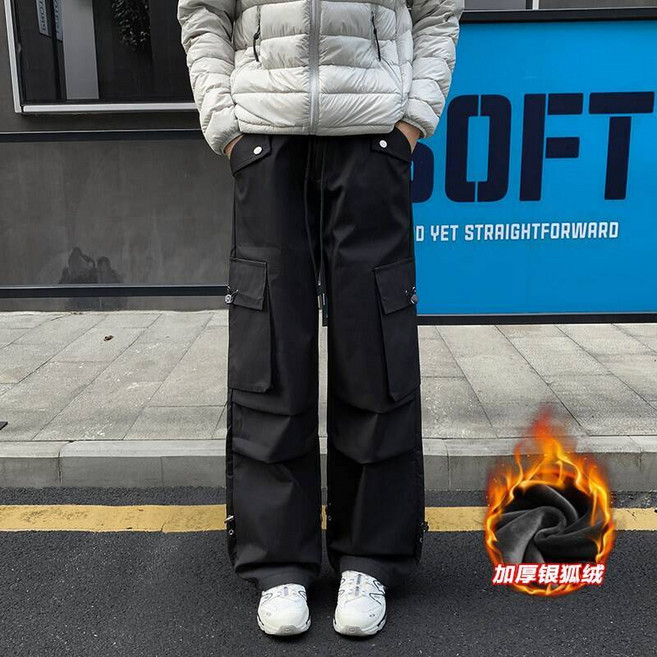 防風滑雪褲 男女同款美式潮牌工裝褲