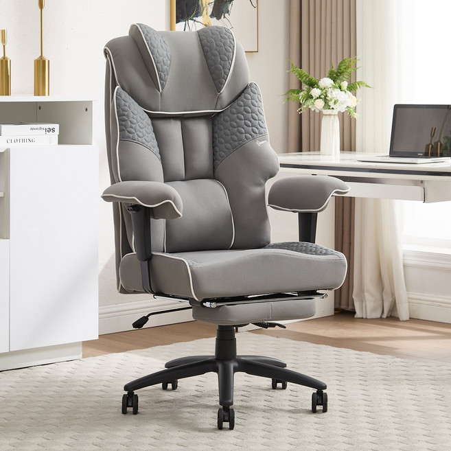 DOMHOMI 메쉬 게이밍 의자 책상의자 컴퓨터 사무용 사무실 중역 PC방 편한 공부 책상 학생 의자 고탄성 쿠션 프리미엄 중역 의자 대형 컴포트 의자, 회색(메시)