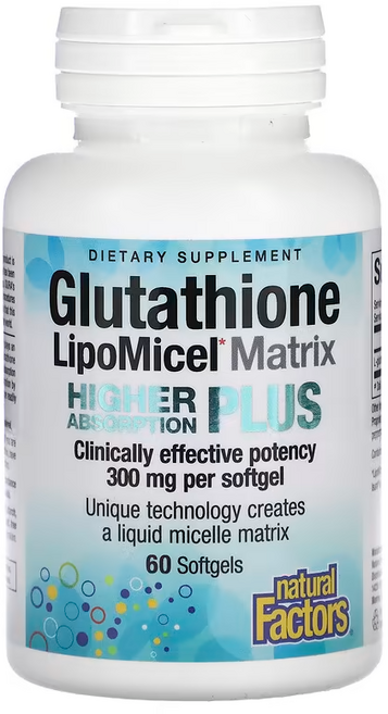 내추럴팩터스 글루타티온 리포마이셀 매트릭스 300mg 60소프트젤 글루타치온, 1개, 60정