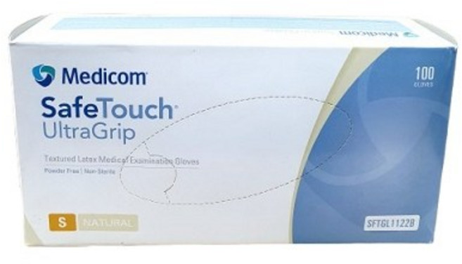 메디컴 세이프터치 의료용 학교 라텍스장갑 울트라그립 100매 1통, 1세트, S