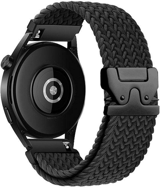 갤럭시워치 호환 파라슈트 버클 브레이드 스포츠 7 6 5 4 클래식 스트랩, 블랙