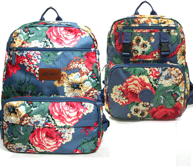 지구촌 원단이 짱 고급형 나염 여자 백팩 플라워 편안한 배낭 9002-05