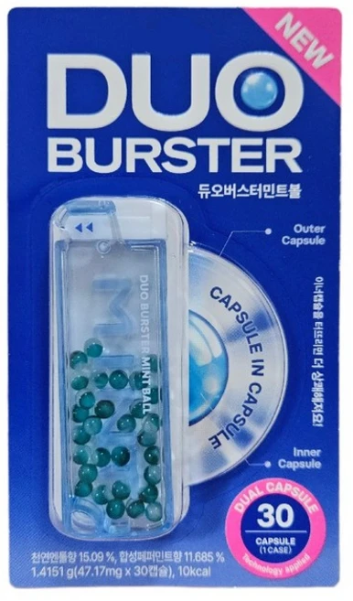 가그린 듀오버스터 더블 민트볼 30입 1개, 1.415g - 쿠팡