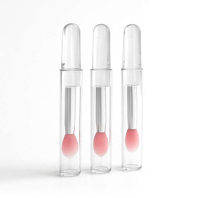 립밤 팟 실리콘 미니 립브러쉬, 3개, 투명