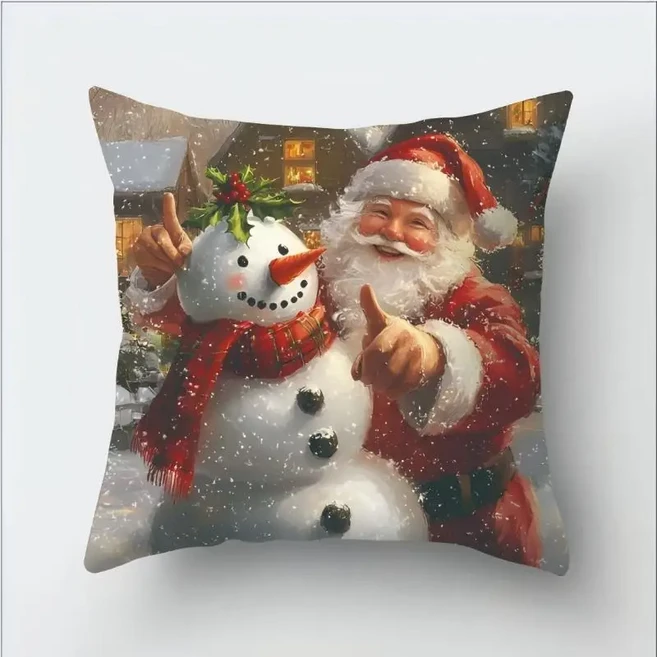 크리스마스 쿠션 커버 세트 메리 베개 순록 눈사람 산타클로스 홈 소파 룸 장식 용품, 29 style 29