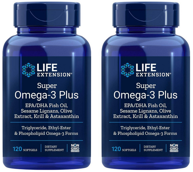 LIFE EXTENSION Super Omega-3 Plus魚油軟膠囊, 120顆, 2罐