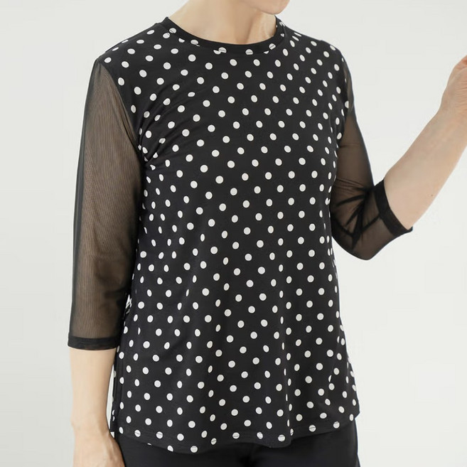 마담4060 엄마옷 도트7부시스루40대50대티셔츠-RTE2503035-