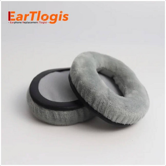 EarTlogis 벨벳 교체 EarPads 범퍼 Taotronics TT-BH22 헤드셋 부품 Earmuff 커버 쿠션 컵 베개 머리띠, 4.grey velvet, 1개