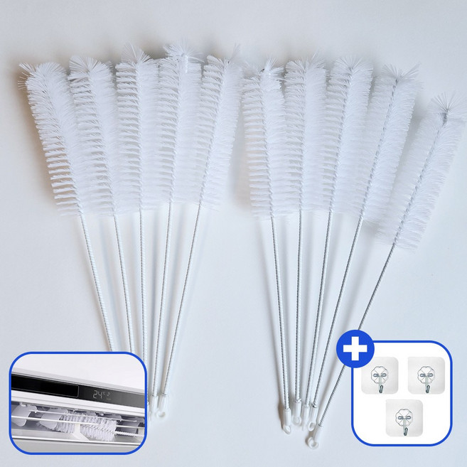 쇼핑쟁이 에어컨 틈새 먼지제거 청소솔 다용도, 10개, 화이트