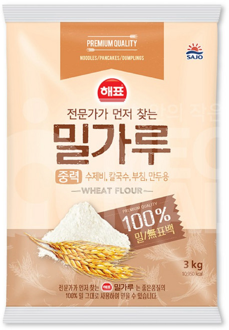 해표 중력밀가루3kg, 3kg, 1개