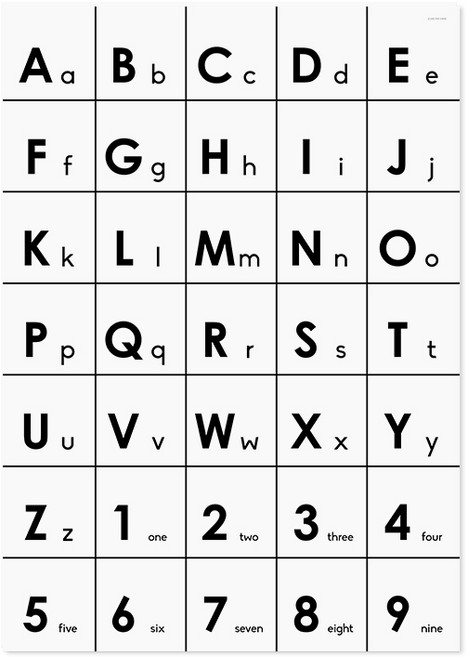 A2 유아 알파벳 벽보 영어 대문자 소문자 포스터 alphabet poster