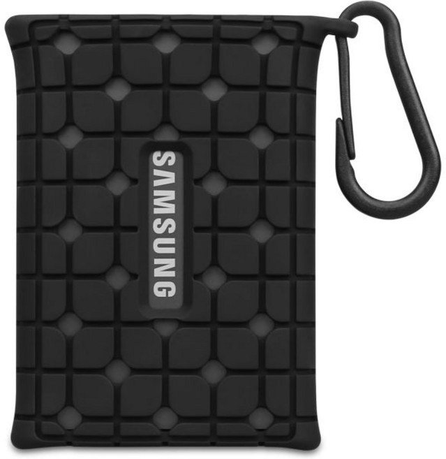 락도 실리콘 휴대용 케이스 삼성 T7 포터블 SSD 1TB 2TB 4TB 500GB 외장 솔리드 스테이트 드라이브 보호 커버 슬리브 피부 여행 파우치 저장 가방 카라비너 포함, Black