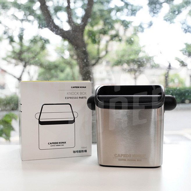 CAFEDE KONA 敲渣桶 咖啡敲粉桶 KNOCK BOX, 不鏽鋼銀, 1個