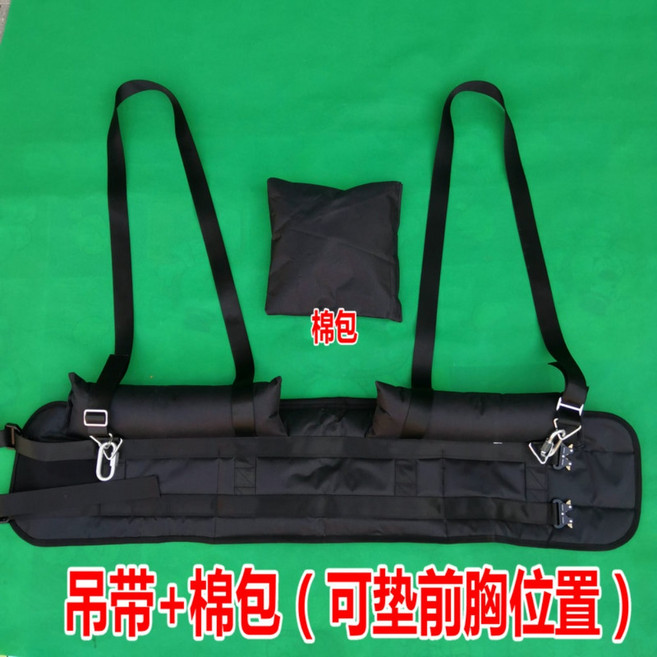 철봉매달리기 요추 교정 운동 보조기 척추 당기기 보호 허리 견인기 스트랩, 01. 블랙 슬링 + 싱글 백, 1개, S 슬링+면가방