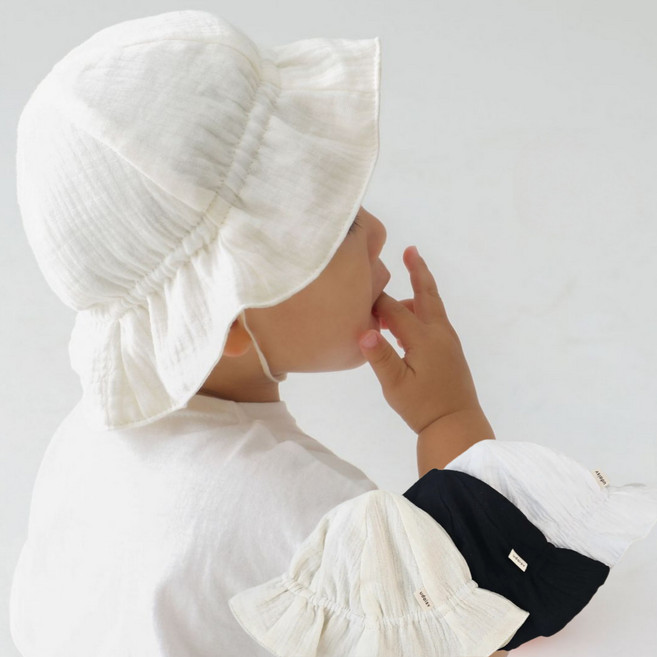 [KC인증] 국산 아기 모자 챙모자 썸머 거즈햇 보넷