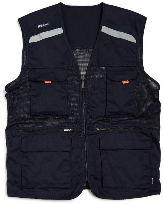 K2세이프티 21VE-612R 멀티포켓 수납 근무복 작업복 현장 마트 단체복 조끼 네이비