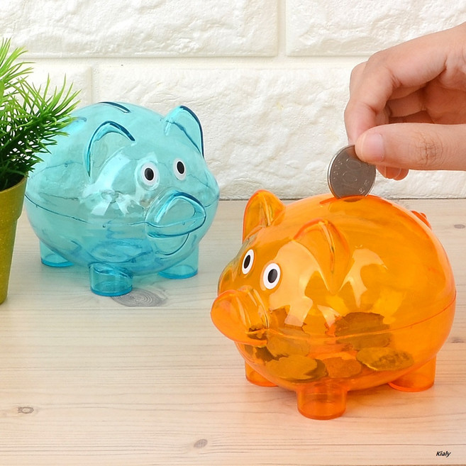 키알리 귀여운 앙증맞은 어린이 투명 돼지 저금통 3개