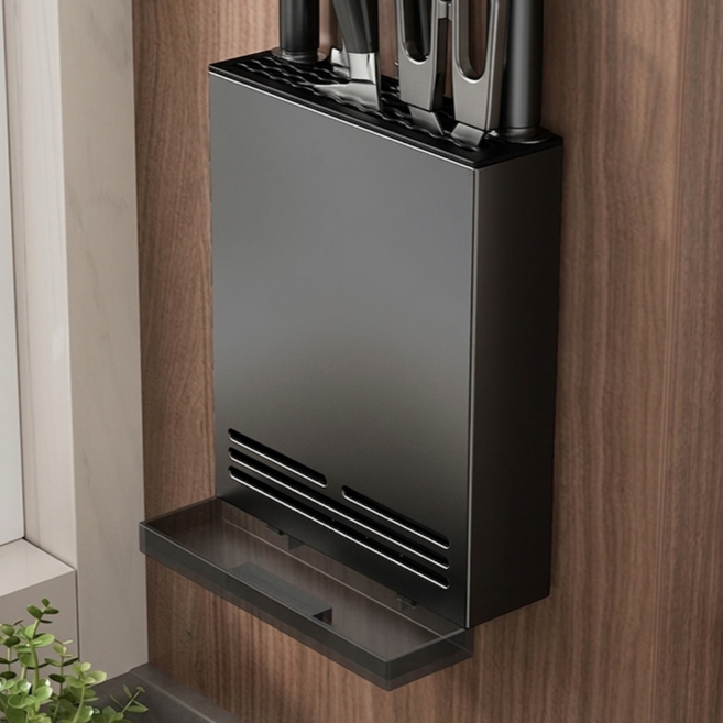 드루프 중식도 보관 부착식 칼꽂이, 1개, 블랙