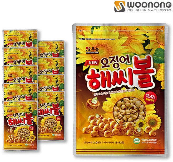 우농 오징어해씨볼, 450g, 10개