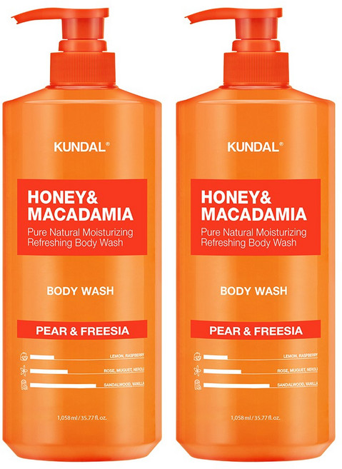 쿤달 퓨어 바디워시 페어앤프리지아향, 1.058L, 2개