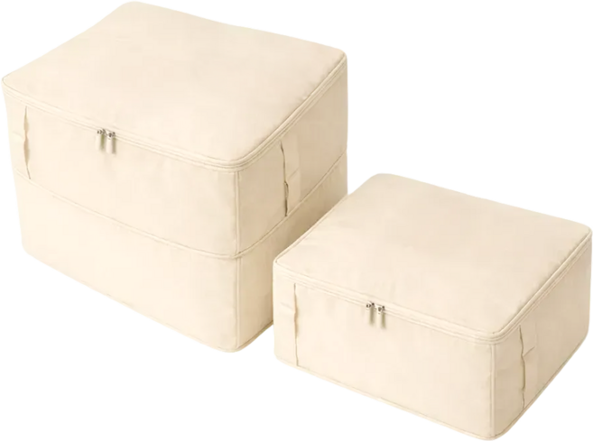 브랜디엘 이불 압축 파우치 압축팩 정리함, 라이트베이지, 2개