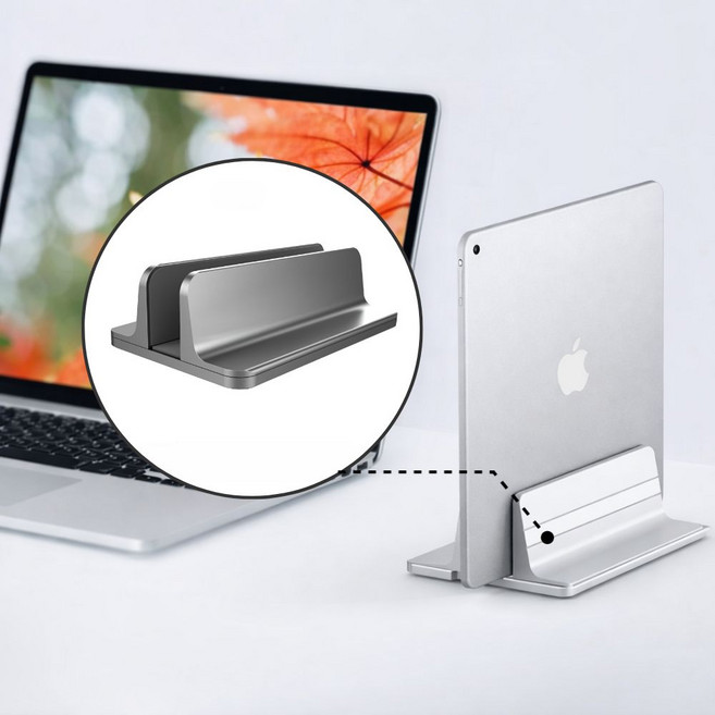 세오나 노트북 받침대 수직거치대 휴대용, 1개, 블랙