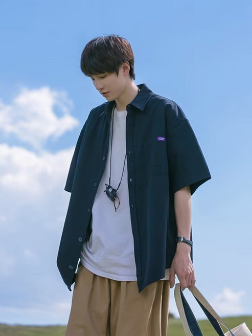 【日系寬鬆】短袖襯衫 男士襯衫 夏季襯衫 休閒襯衫 青少年襯衫 純棉透氣 寬鬆版型 日系簡約風 青少年男生日常穿搭
