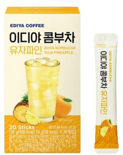 이디야 콤부차 유자파인, 6g, 20개입, 5개
