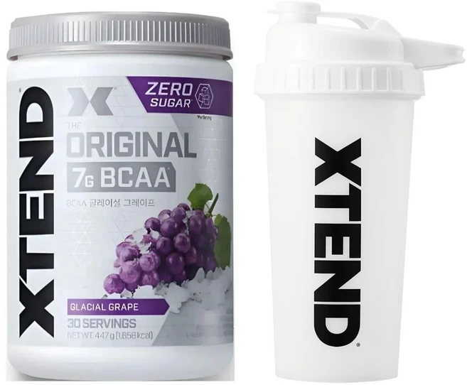 [XTEND] 엑스텐드 BCAA 그레이프(포도맛) 30서빙 1통(447g) + 엑스텐드 타이푼 쉐이커 32oz (950ml), 1개 - 쿠팡