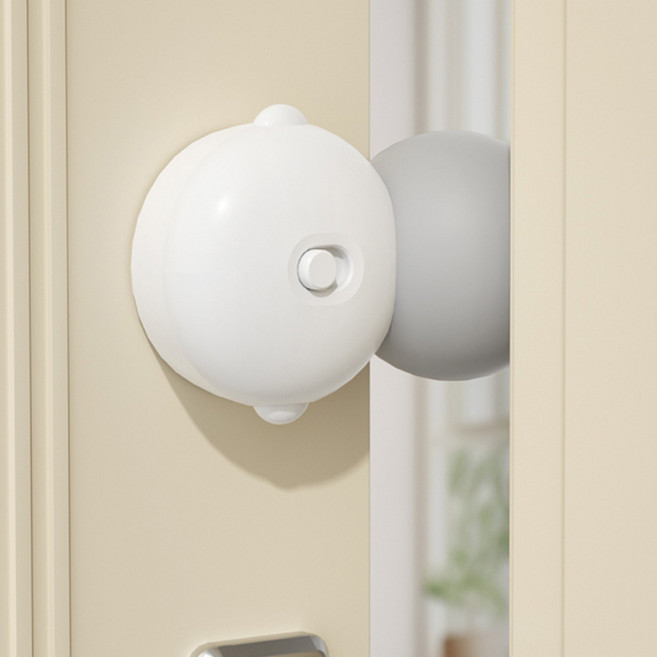 엄빠의선택 자동 회전 도어스토퍼 원형 손끼임방지 문닫힘방지 방문 도어쿠션, 1개, 화이트