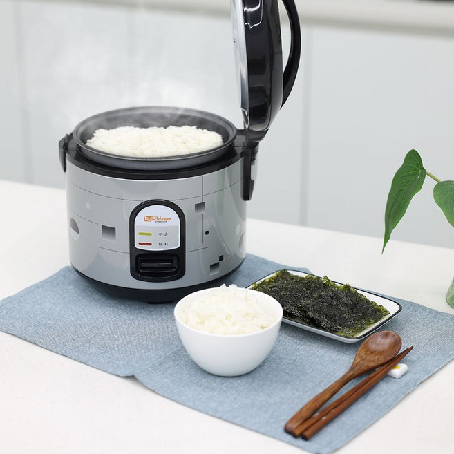 대웅모닝컴 6인용 밥솥 원터치 자동보온, 알루미늄, DW-R6767C