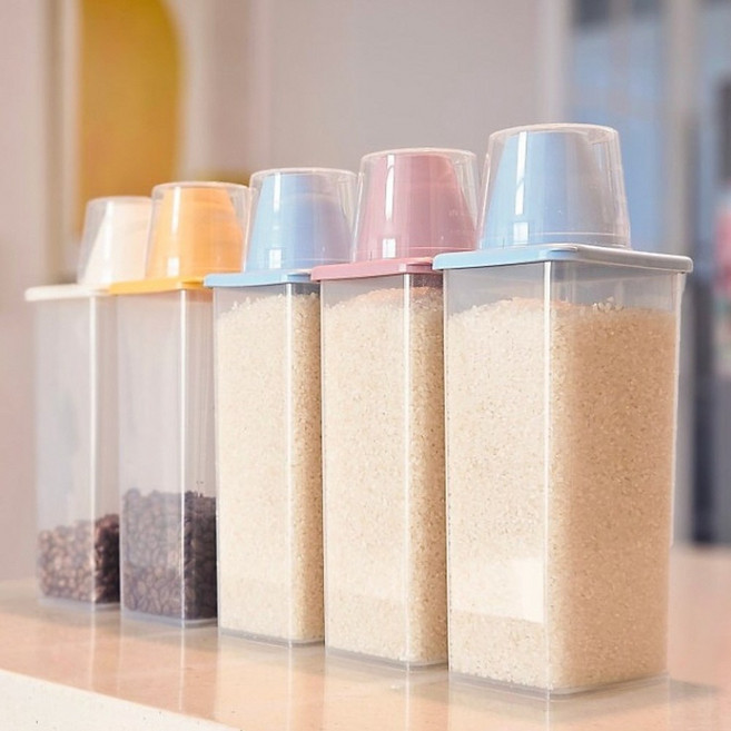 씨밀렉스 도어 미니 잡곡통 사각 1300ml 쌀통 홈베이킹 밀가루 신선 보관 냉장고 정리용기