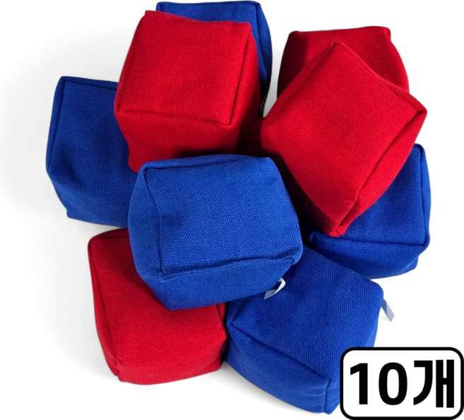 빅 오재미 7cm 대형 콩주머니, 10개, 빨강+파랑