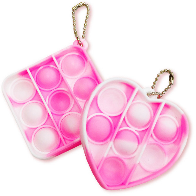 (창의와날개) 버블팝 미니 파스텔 팝잇 키링 (하트/사각) 한가지 열쇠고리, 마블 하트, 1개