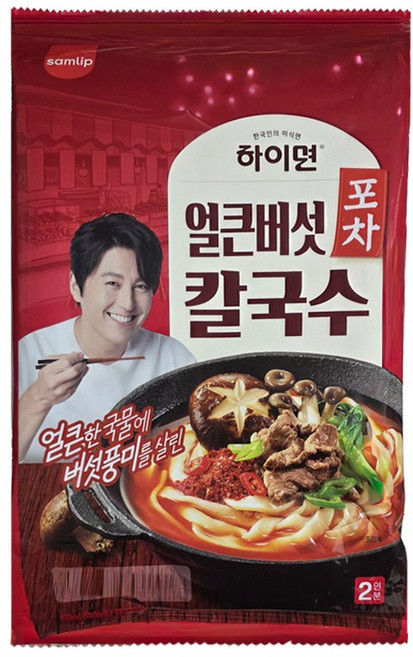 삼립 얼큰버섯 칼국수 364g, 366g, 4개