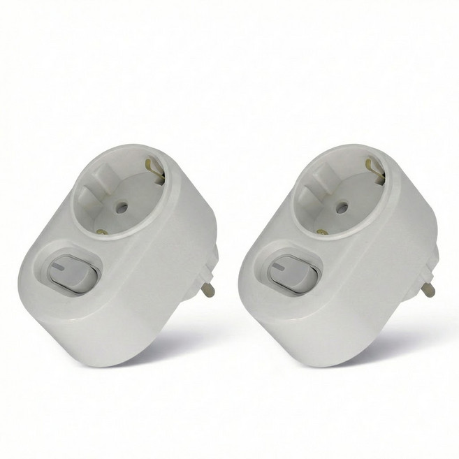 현대일렉트릭 선없는 멀티탭 절전 1구 스위치 1+1, 1개