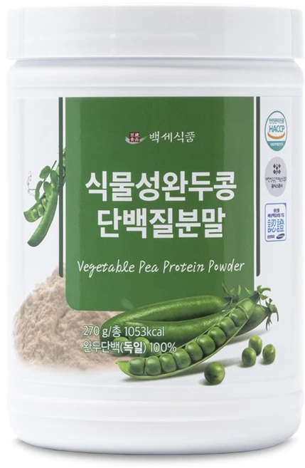 독일산 식물성 완두콩단백질분말 HACCP 인증제품, 270g, 1개 - 쿠팡