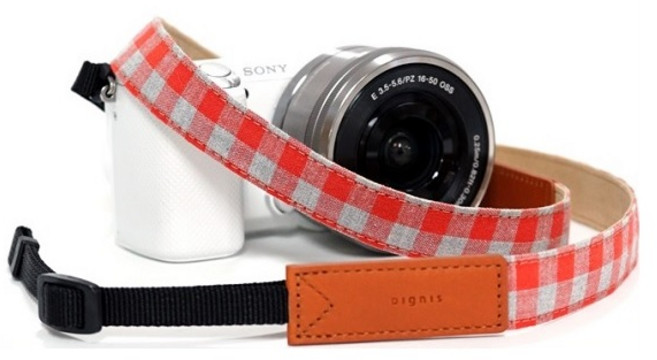 디그니스 LIGO 카메라스트랩 레드그레이-체스체크, 1개
