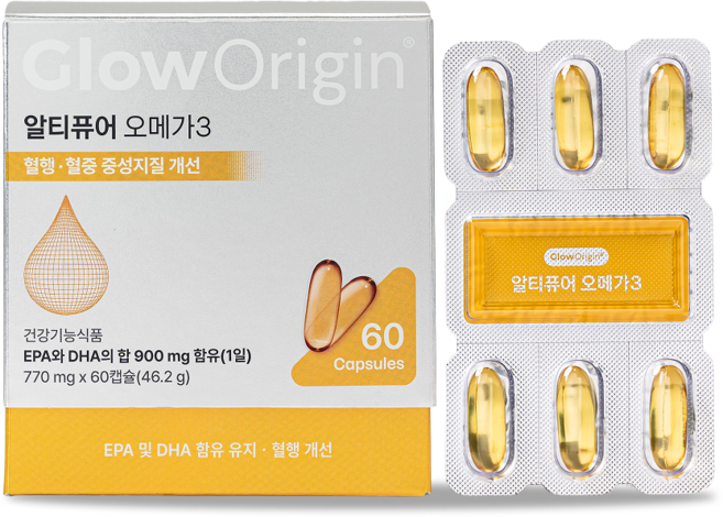 글로오리진 알티퓨어 초임계 알티지 rTG 오메가3 900mg, 1박스, 60정