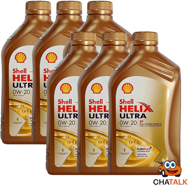[쉘 정품] 힐릭스 울트라 ECT C5 0W-20 합성 엔진오일 1L (API SQ ACEA C5 MB229.71 BMW 인증), 6개