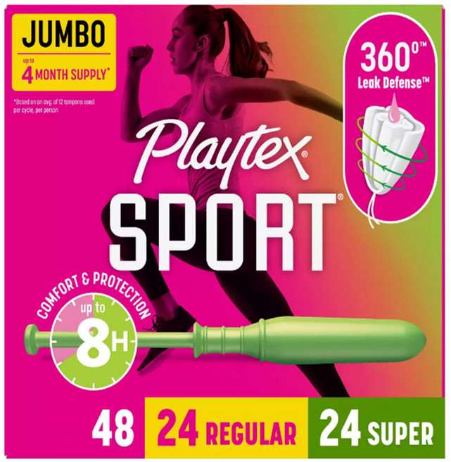 PLAYTEX SPORT 레귤러+슈퍼 48 탐폰, 1개