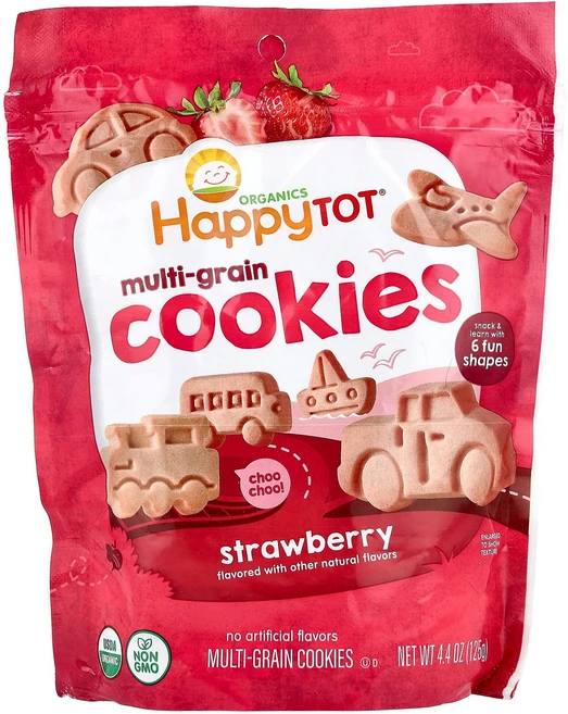 Happy Family Organics 잡곡 쿠키 2년근 딸기 125g(4.4oz) Organics (해피 패밀리 오가닉스), Happy Family Organics, 잡곡 쿠키,, 1 - 쿠팡