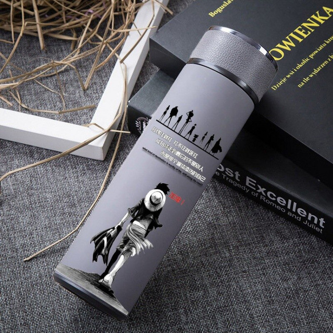 500ML 일본 만화 애니메이션 스테인레스 스틸 보온병 진공 플라스크 Termo 귀여운 물병 차 커피 여행 머그잔 선물, 9, 성미 표시, 1개