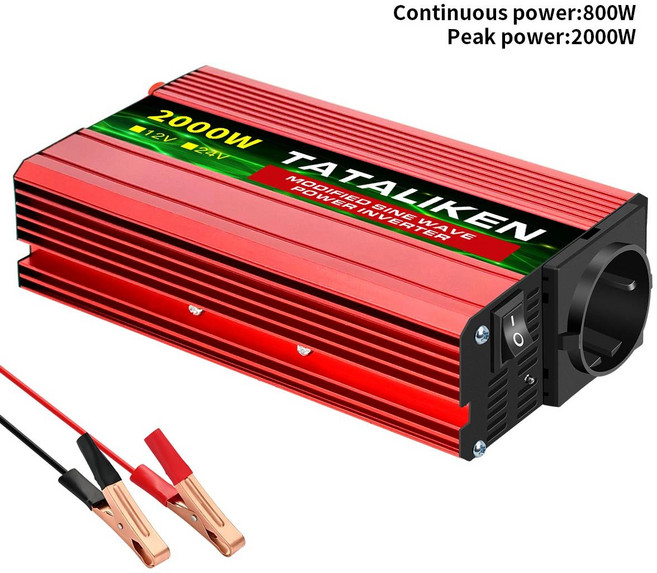 인버터 12V 수정 사인파 DC 600W-4000W 휴대용 전원 은행 변환기 태양 광 자동차, 12 12V 2000W 50HZ EU, 01 12V, 01 220V, 1개