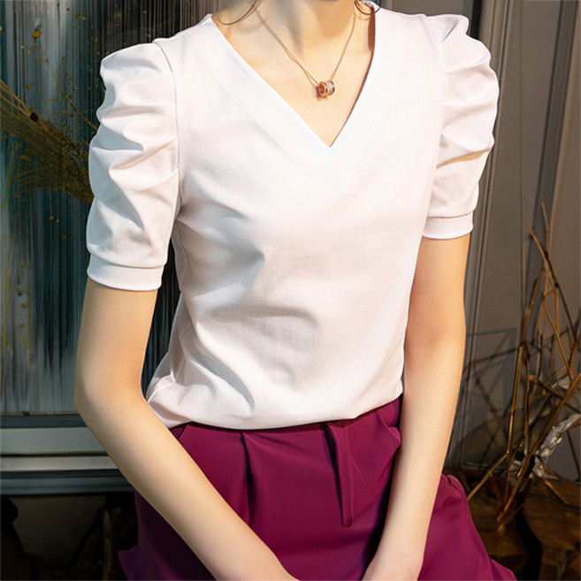 로렌미 듀프 퍼프소매 반팔티 S25SMT032411