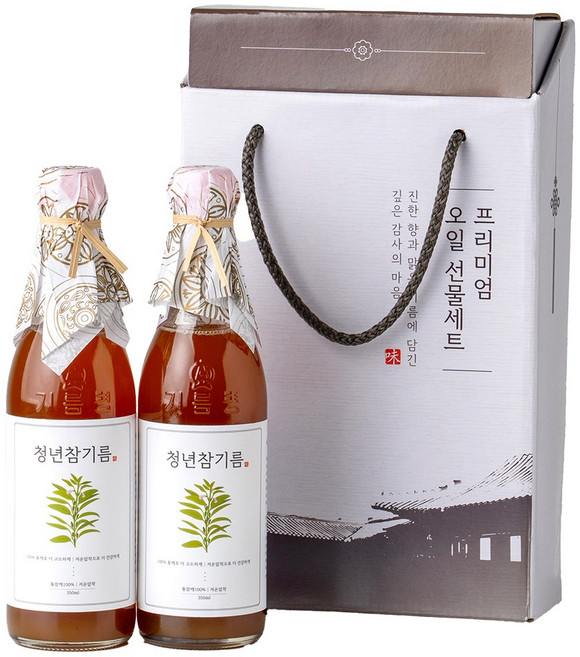 전라도청년 저온압착 청년참기름 350ml+청년참기름 350ml 명절선물세트, 2개, 350ml