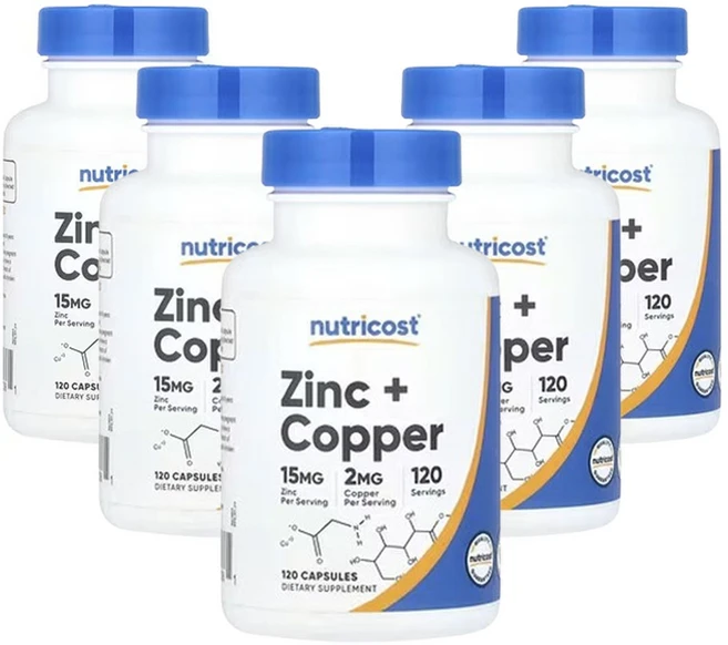 뉴트리코스트 아연 + 구리 120캡슐, 5개, 120정 - 쿠팡