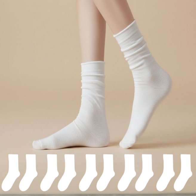 컴포스텝 여성 무압 중목 양말
