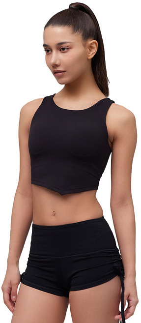 똑소녀 폴댄스 의상 폴웨어 폴복 폴쇼츠 사이드스트링 3부 2XL까지, 블랙