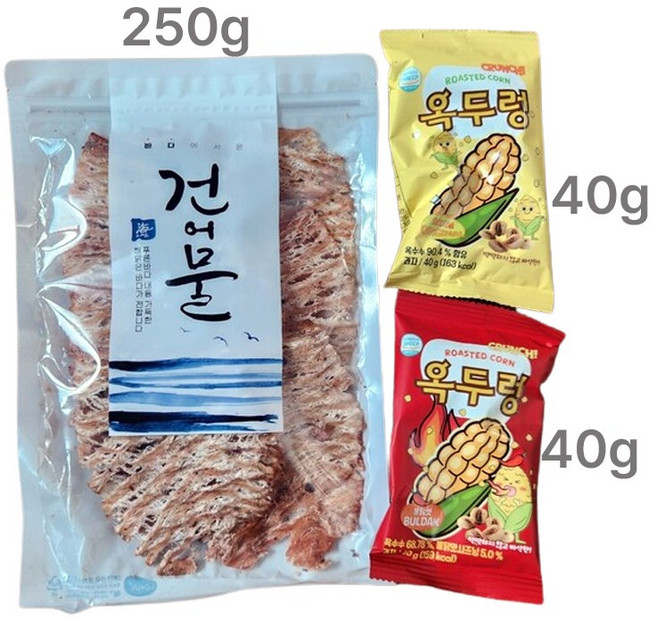 몸통 맥반석오징어 구이 (15미-20미) +옥두렁 2종, 1개, 250g